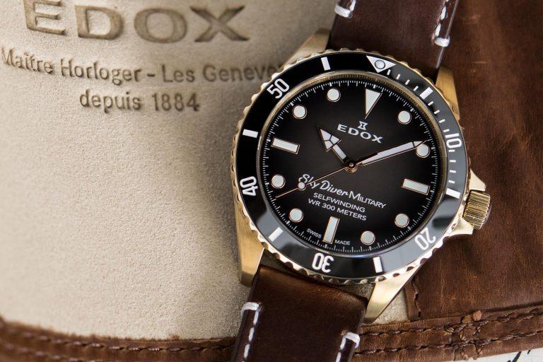 Edox SkyDiver Military Bronze Limited Edition 80115 BRZN NDR 5