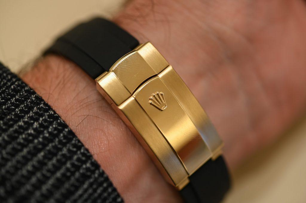 Rolex Sky Dweller Oysterflex Bracelet Yellow Gold Black Dial 326238 4