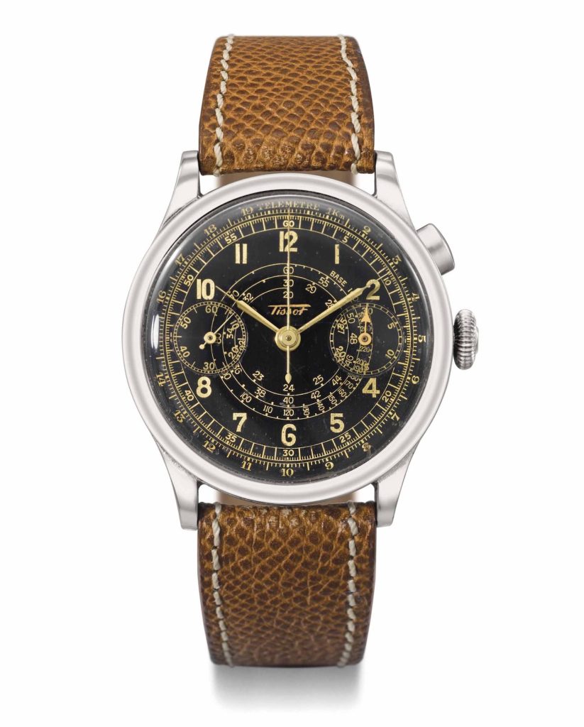 Vintage Tissot Monopusher Chronograph Multi Scale Dial 1940s Image by Christies Tissot Telemeter 1938: Vintageul întâlnește modernul