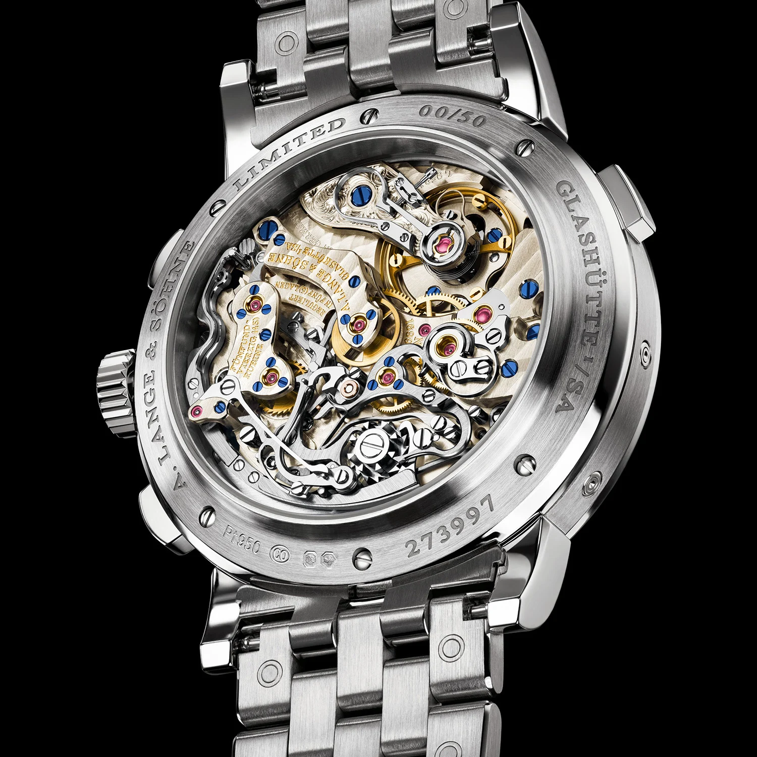 A Lange Sohne Datograph Perpetual Black Diamond Dial Platinum Bracelet Limited 2026 410.136E 6 A Lange Sohne Datograph Perpetual Black Diamond Dial Platinum Bracelet Limited 2026 410.136E 6