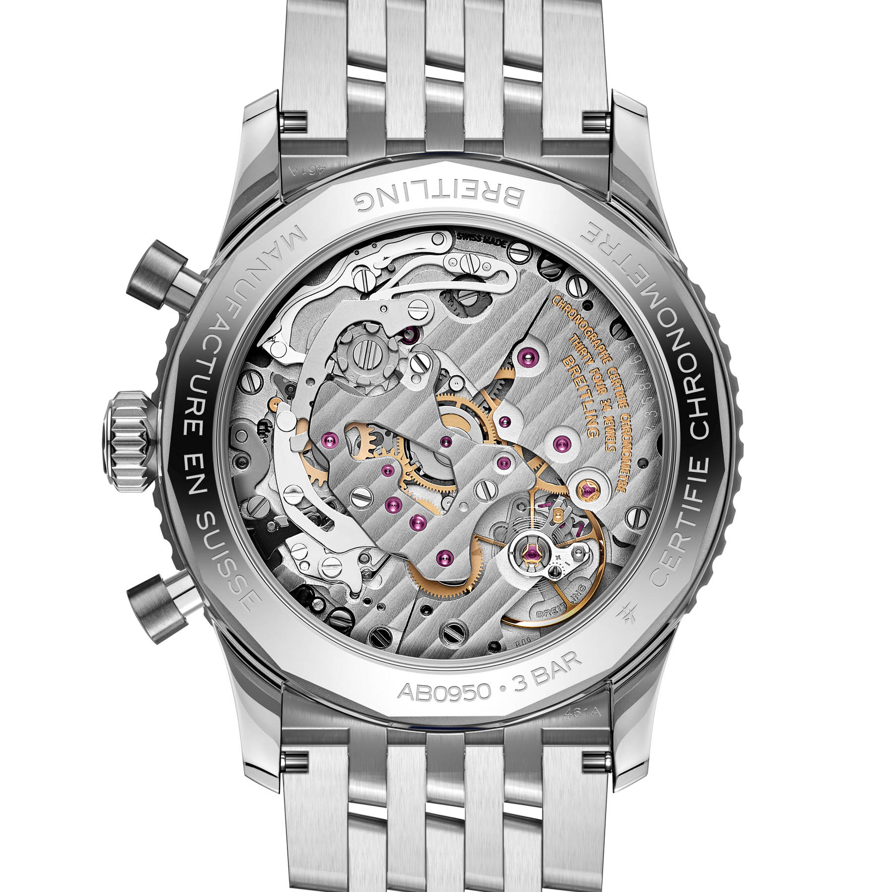 Breitling Navitimer B09 Chronograph 41 Steel Caseback RGB Breitling Navitimer B09 Chronograph 41 AB0950211B1A1 case back and movement
